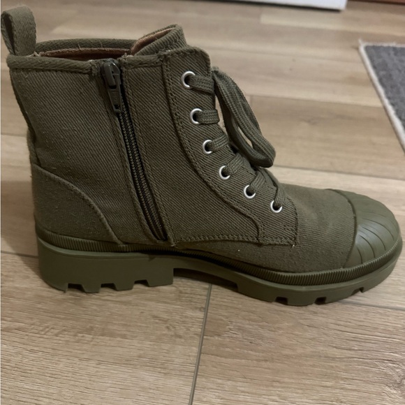 Olive Green Combat Boots - Picture 2 of 5